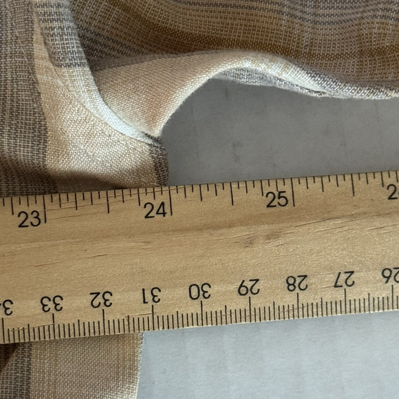 VTG Eddie Bauer Men’s M Button Front Shirt Beige Brown Tan Plaid Long Sleeve EUC - Picture 8 of 9